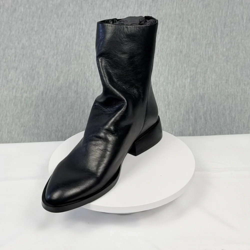 Steve Madden Nexie Black Leather Slouch Ankle Booties NEXI01S1 Size 6.5 Portugal